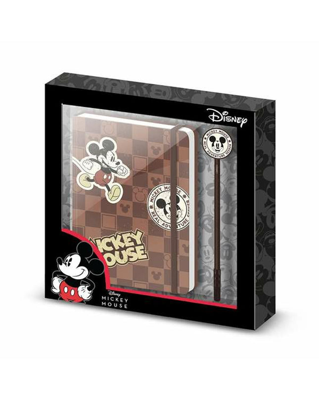 Mickey Mouse diary with colorful accessories for kids, featuring Mickey Mouse illustrations and learning tools for children.