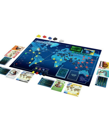 Pandemic board game by Asmodee, featuring colorful game pieces and game board for cooperative gameplay.