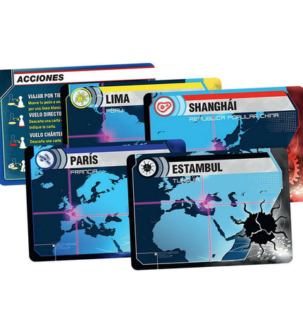 Asmodee Pandemic board game with colorful game pieces and cards, part of the speelgoed en games collection.