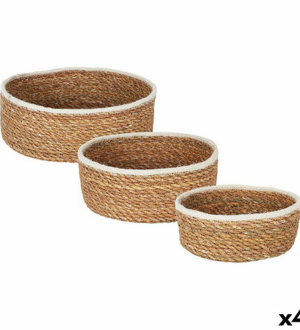 Privilege basket spelset voor huis en koken, bad, vlechtwerk, 17 cm, bestaat uit 3 onderdelen, geschikt voor kinderen.