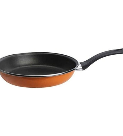 San Ignacio Valencia 22 cm black metal pan for cooking, featuring a sturdy handle and durable design for kitchen use.