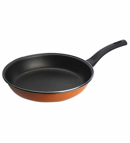 Black San Ignacio Valencia 22cm metal pan for cooking and household use, shown with its sturdy handles and smooth surface.