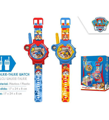 Kids Licensing walkie-talkie set with two toy electronic walkie-talkies for kids, featuring colorful design and push-to-talk buttons.