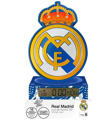 Real Madrid C.F. Radioklok toy, electronic gadget featuring team logo and colorful display, designed for young fans.