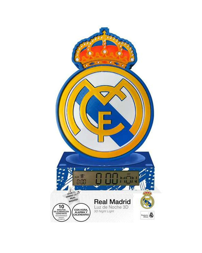 Real Madrid C.F. Radioklok toy, electronic gadget featuring team logo and colorful display, designed for young fans.