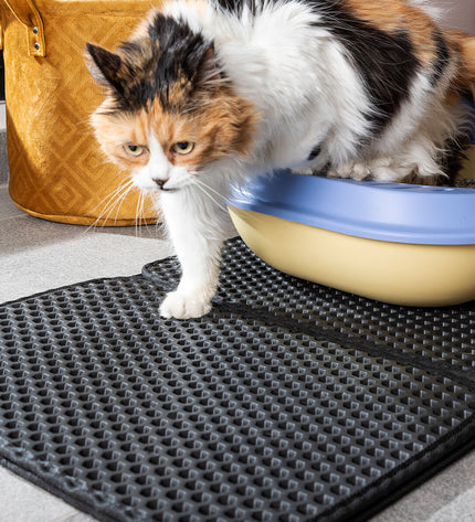 InnovaGoods Clikatt cat litter mat showing textured surface and edges designed to catch and contain cat litter.