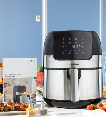 InnovaGoods Fryinn air fryer in black, 1400W, 3.5L capacity, compact electric kitchen appliance with stainless steel design