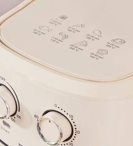 InnovaGoods Vynner Pro 6500 crème air fryer with 6.5L capacity, stainless steel, 1700W for home cooking.