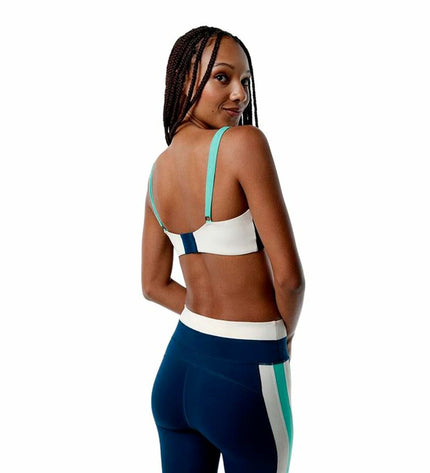 Black Limba women's sport top for fitness and dance, in blue with a sleek fit, designed for outdoor and active wear.