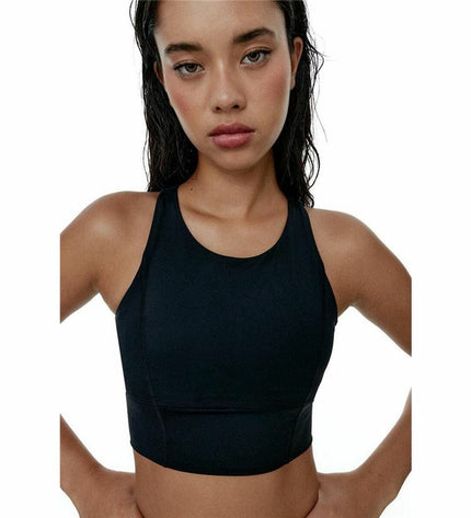 Black Limba women's sport top for dance and outdoor activities, black athletic tank top with a fitted design