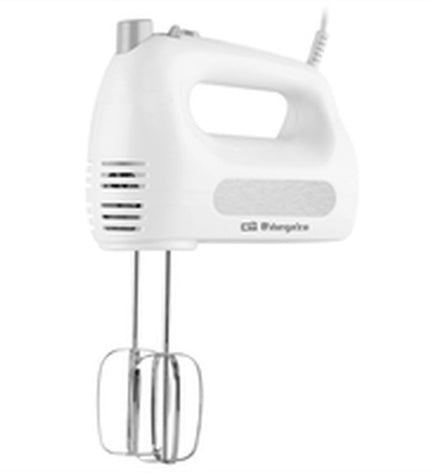 Orbegozo BA 3250 white blender and dough mixer with 300W motor and 1-liter capacity, ideal for home cooking and baking.