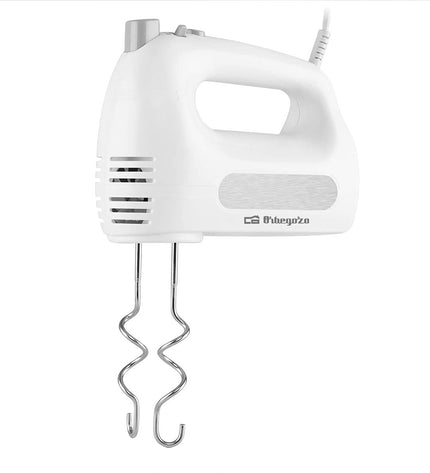 Orbegozo BA 3250 white blender and dough mixer with 300W power and 1L capacity, ideal for home cooking and baking tasks.