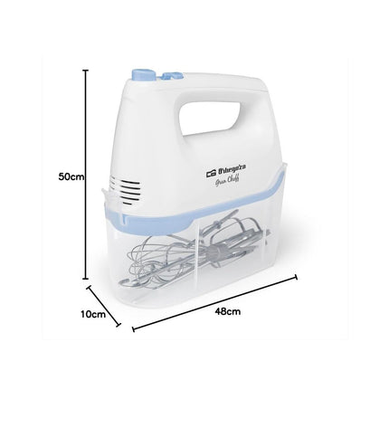 Orbegozo BA 3250 white blender and dough mixer with 300W power, 1L capacity, suitable for home cooking and baking tasks.