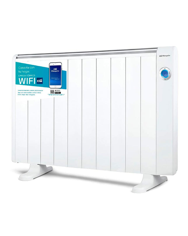 Orbegozo RRW 1800 electric air heater with digital display, 1800W portable heater for home and kitchen use.