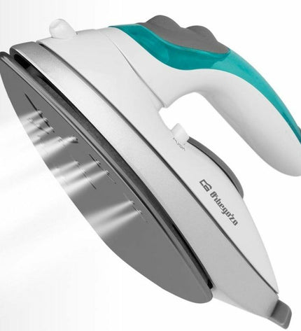Orbegozo SV 1020 steam iron with 1100W power, shown with handle and steam vents for household ironing tasks.