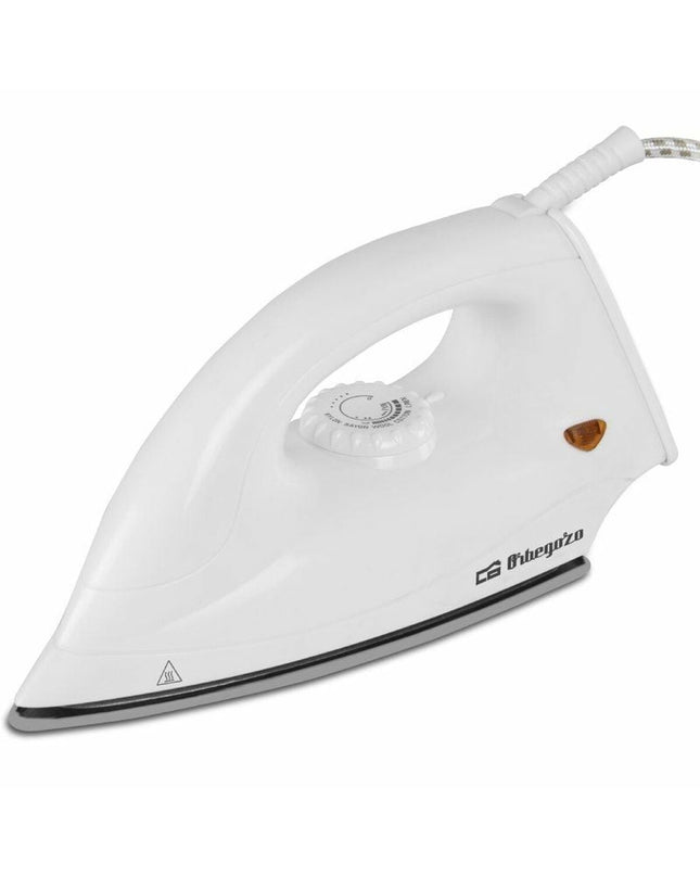 Orbegozo SV 1270 steam iron with 1200W power, white and blue design, featuring a water tank and steam nozzle for household ironing.