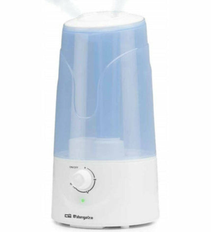 Portable Orbegozo air conditioner for home and kitchen, featuring air purification with sleek design and control panel.