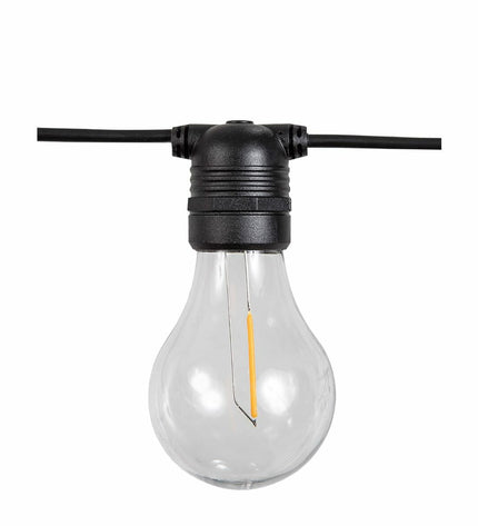 LED-lichtkrans for outdoor garden decor, 8 meters long with 10 warm white and black accents, by New Garden Allegra.