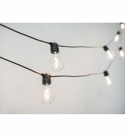Outdoor 8m white and black LED string light garland by New Garden for garden decor, perfect for outdoor decoration.