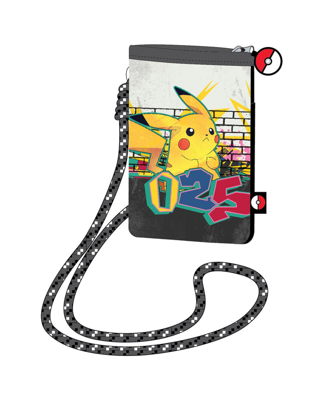 Colorful Pokémon Pikachu shoulder bag toy with multicolored design, suitable for kids and fans of Pokémon memorabilia.