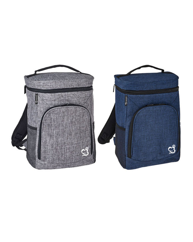 Marbueno multicolour polyester cooler box for outdoor activities, 37x27x19 cm, ideal for camping and hiking.