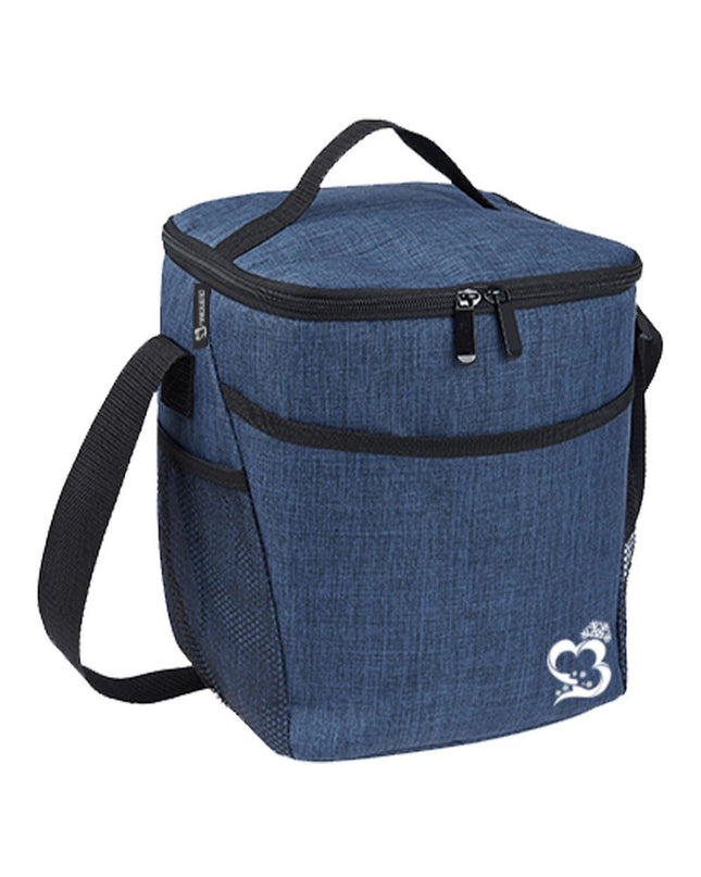 Marbueno multicolour polyester cooler box for outdoor activities, 25x20x20 cm, ideal for camping and hiking.