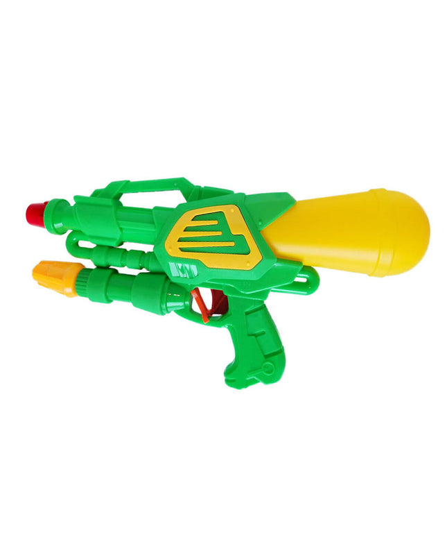 Colorful Marbueno Waterpistool toy for outdoor play, featuring bright blue and yellow plastic design for kids' water fights.