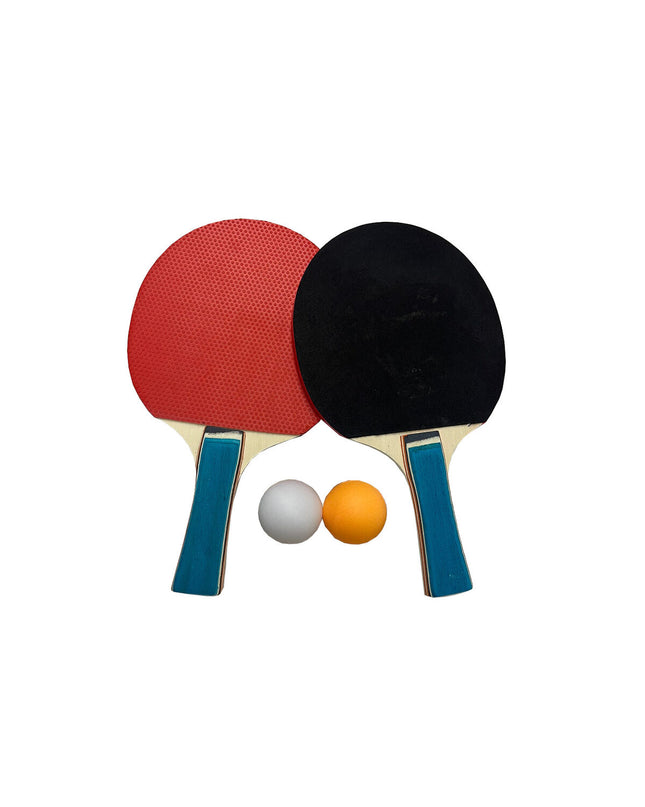 Marbueno ping pong set for outdoor sports, includes paddles and balls on a table tennis court.