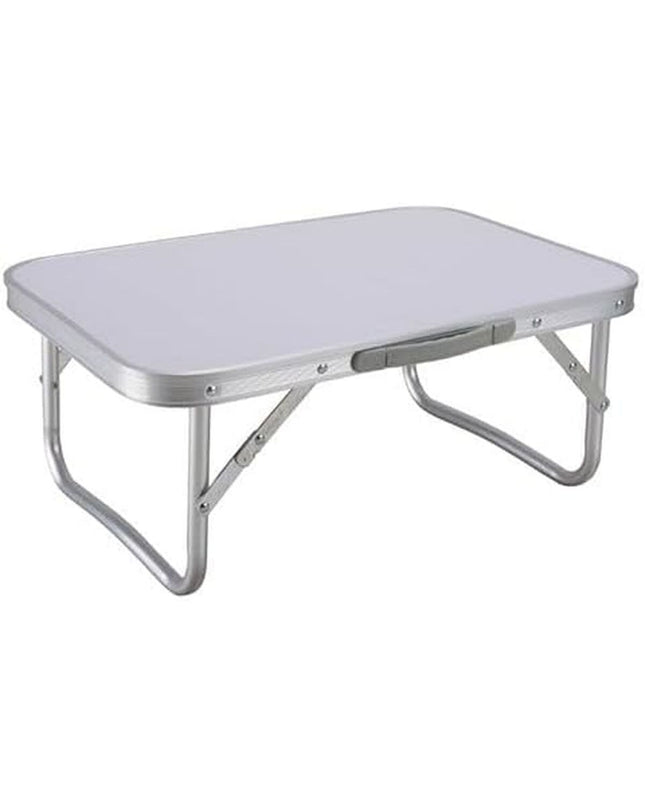 Gray Marbueno folding table for camping and outdoor activities, measuring 60x60x45 cm, lightweight and portable.