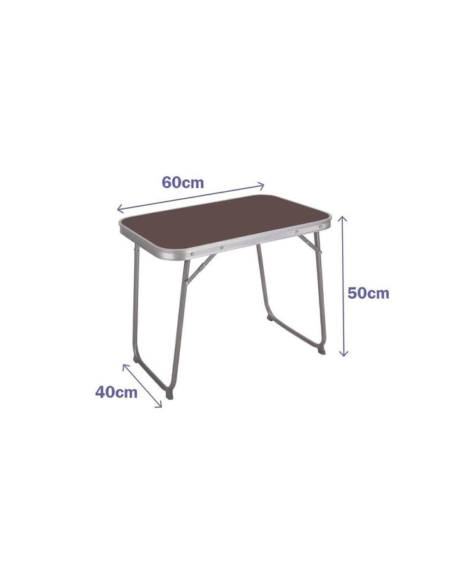 Marbueno foldable camping table 60x40x50 cm for outdoor activities, suitable for hiking and camping adventures.