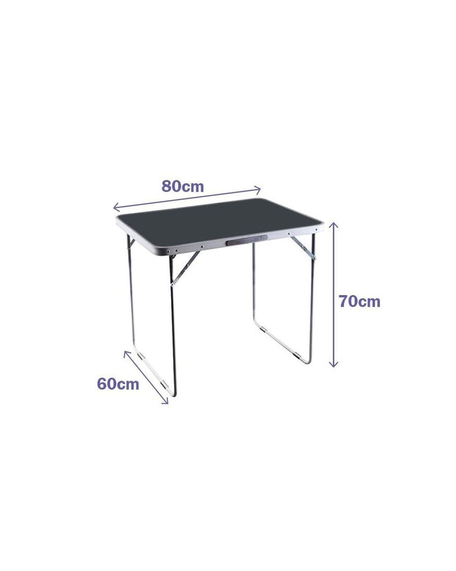 Marbueno gray folding table for camping and outdoor activities, 120x70x60 cm, durable and portable for outdoor use.