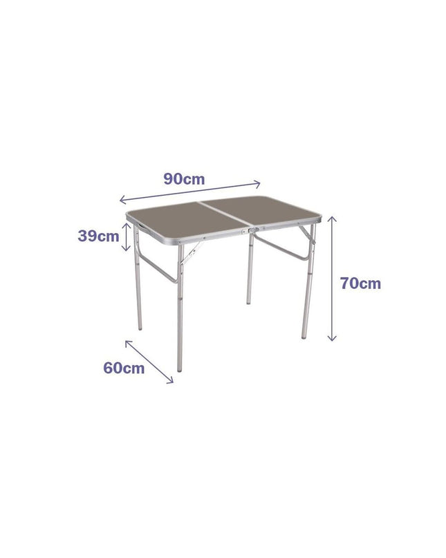 Marbueno folding table for camping and outdoor activities, 90x70x60 cm, lightweight and portable for outdoor adventures.