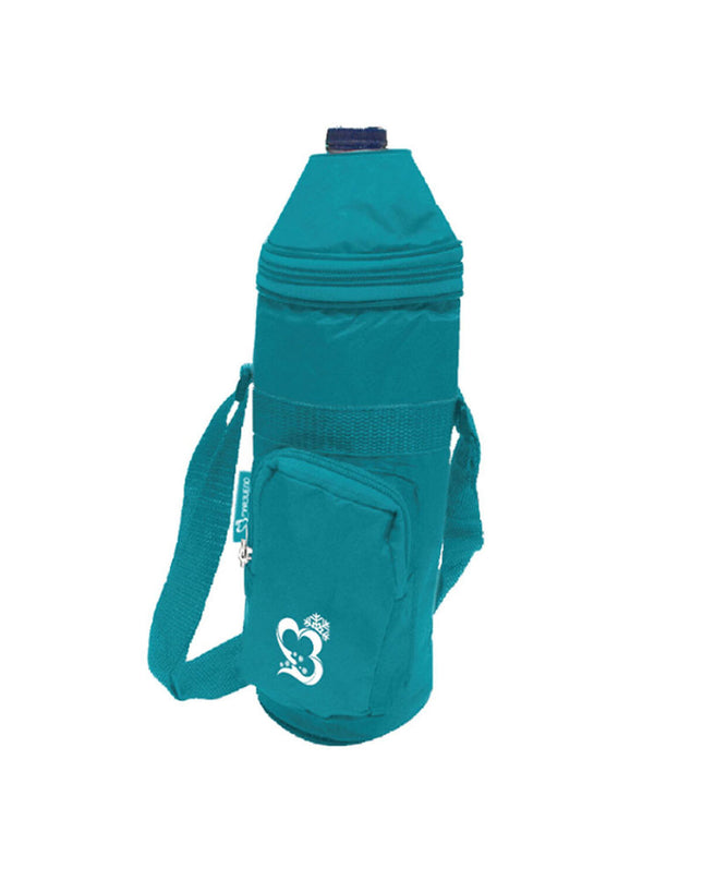 Blue Marbueno Flessenhoes Summer 10145A polyester water bottle holder for outdoor sports and camping, 1.5L capacity.
