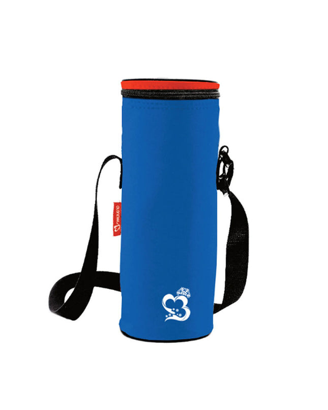 Blue Marbueno summer 1.5L polyester water bottle for sport, outdoor activities, camping, and hiking.