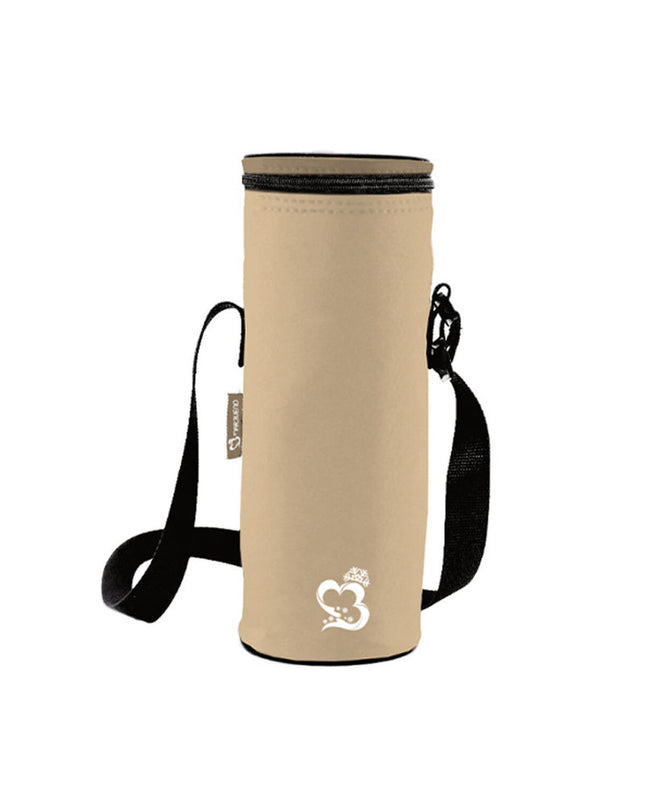 Marbueno beige polyester 1.5L portable water bottle for outdoor sports, camping, and hiking activities.