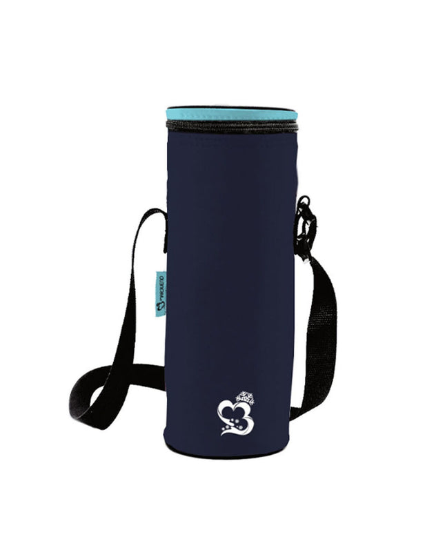 Marbueno sport water bottle in dark blue polyester, 1.5L, portable for camping and outdoor activities.