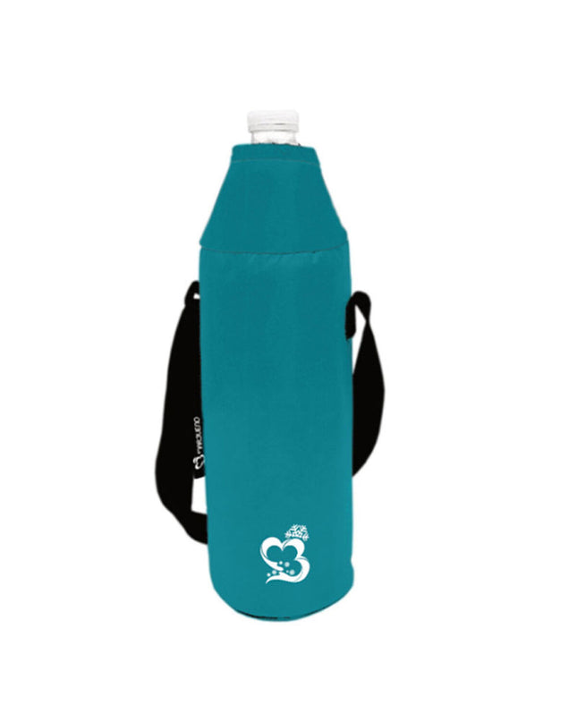 Blue Marbueno Flessenhoes Summer 10152A polyester water bottle holder for outdoor activities and camping, 0.5L capacity.
