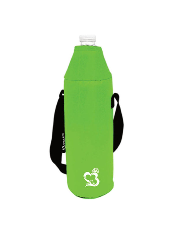 Marbueno summer 0.5L green polyester water bottle for outdoor activities, camping, and hiking.