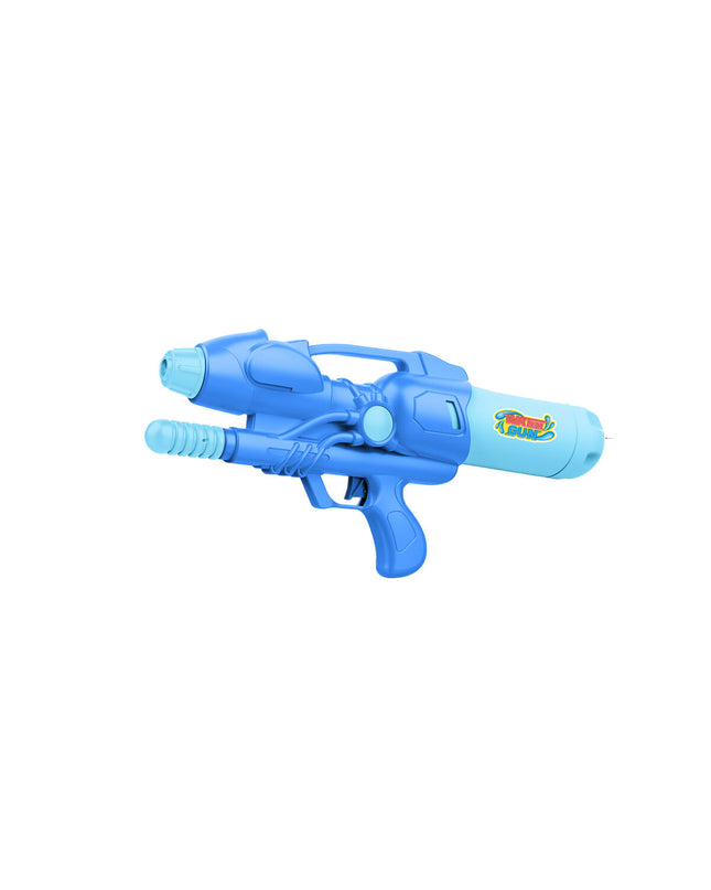 Marbueno water gun toy measuring 42 cm, suitable for outdoor play and sports, with blue and yellow design details.