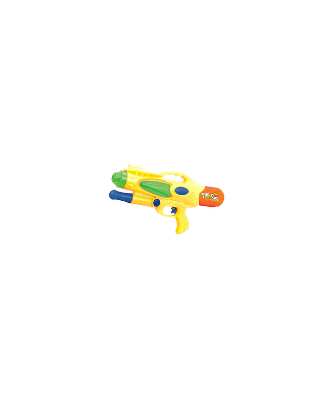 Marbueno water pistol measuring 45.4 x 20.7 cm, colorful plastic toy for outdoor water play and games.