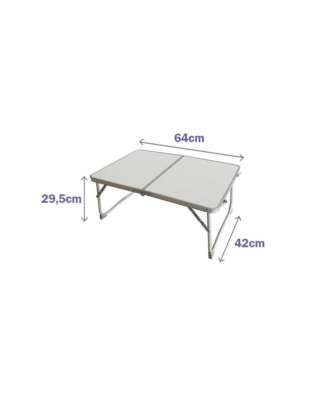 Marbueno Vouwtafel in wit, portable outdoor table suitable for camping and outdoor activities.