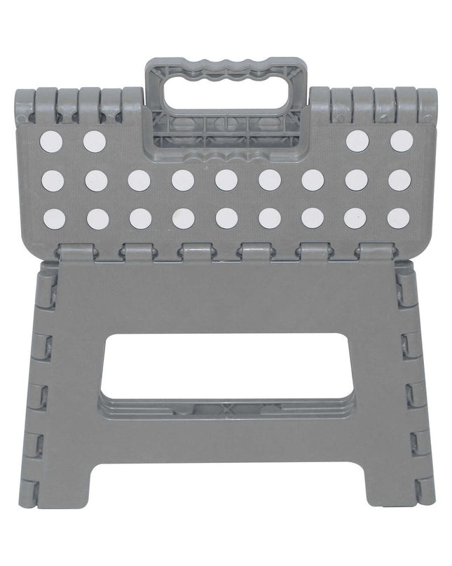 Marbueno foldable bathroom stool in compact 22x31x25 cm with white plastic seat and sturdy frame.