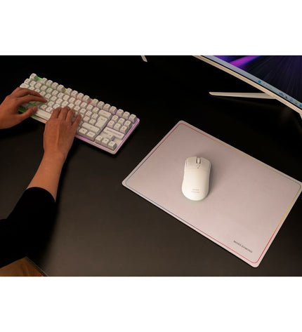 Mars Gaming MCPWTKLWES plug-and-play gaming console with colorful buttons and sleek design, ideal for easy gaming setup.
