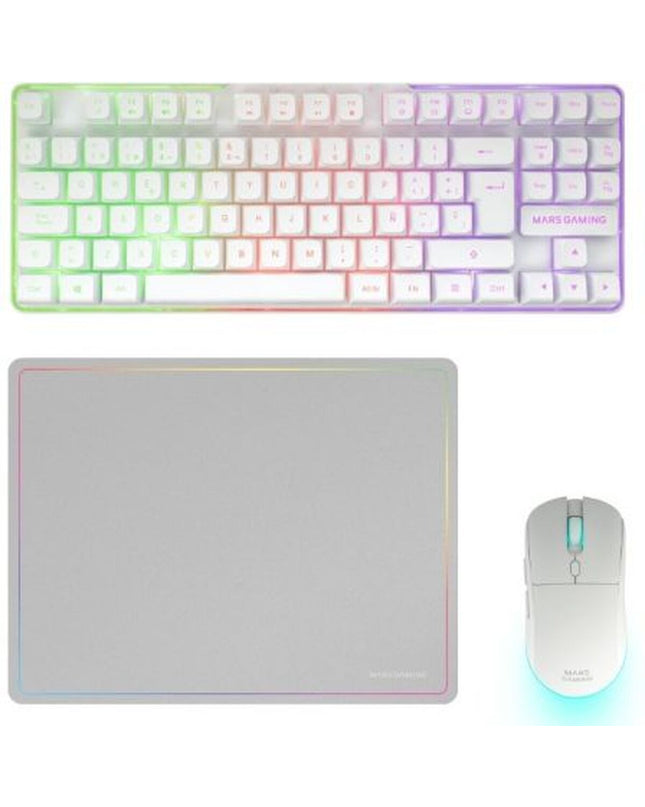 Mars Gaming MCPWTKLWES plug-and-play gaming console with colorful buttons and compact design, ideal for easy gaming setup.