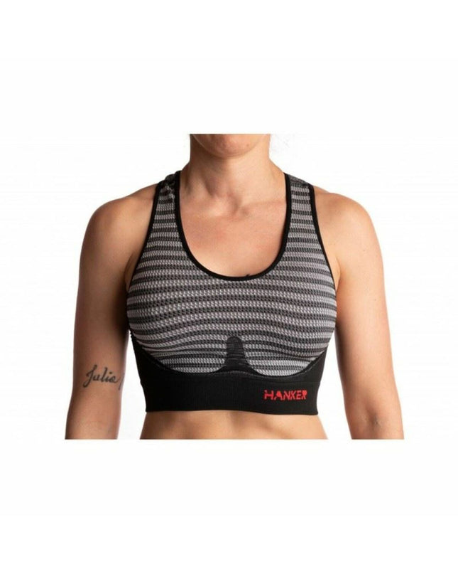 Gray Hanker sport top for women, suitable for running and dance, designed for outdoor and active wear.