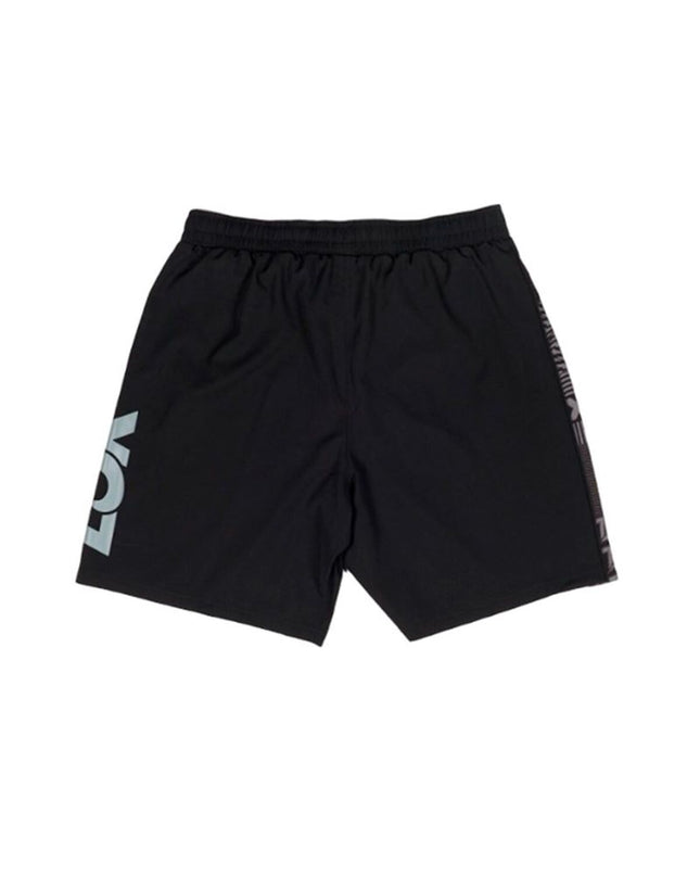 Lok Sports Sportbroek Lok Sports Flanking for tennis, showing black athletic shorts with logo, suitable for outdoor sports and tennis.