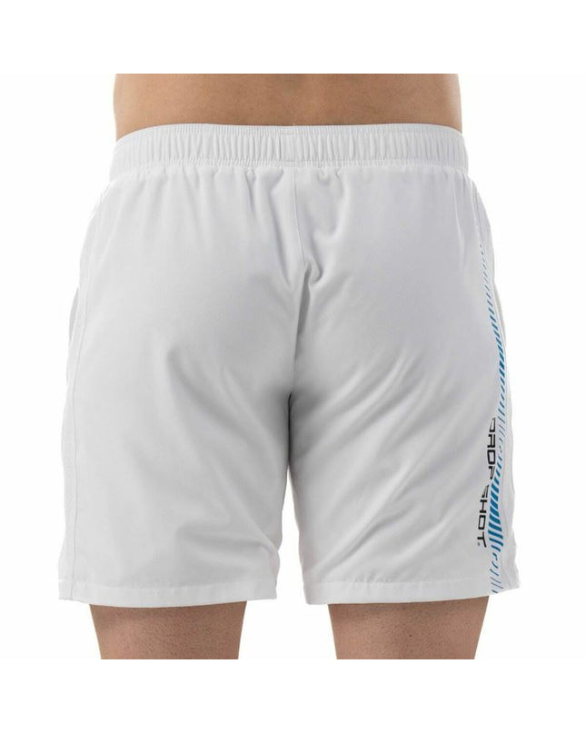 Drop Shot Abian Campa men's tennis sport shorts in white, lightweight athletic apparel for outdoor tennis activities.