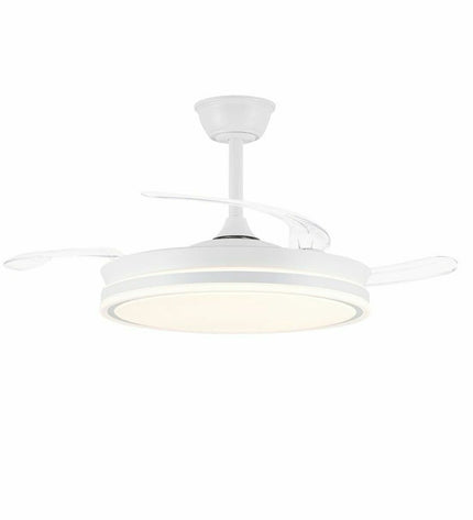 CristalRecord EVO RETRAC Wit plafondventilator with crystal design and 72W power for home cooling and ventilation.