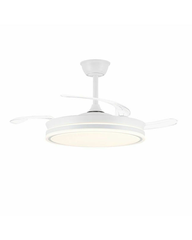 CristalRecord EVO RETRAC Wit plafondventilator with crystal design and 72W power for home cooling and ventilation.