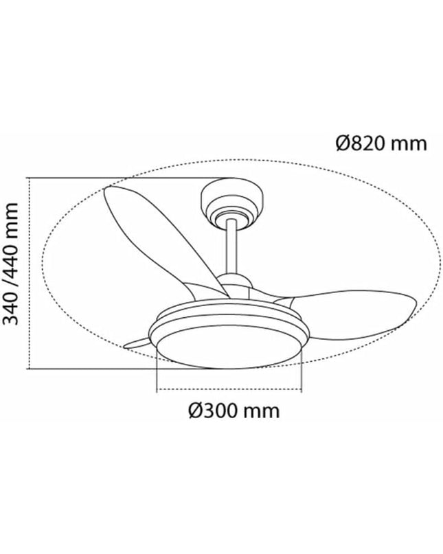 CristalRecord CristalRecord STEL EVO MINI RGB RETRAC transparent ceiling fan with modern design and LED RGB lighting.